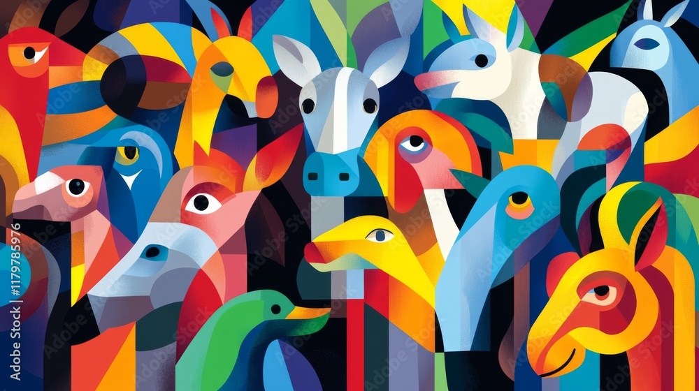 Fototapeta premium Geometric Animal Portraits