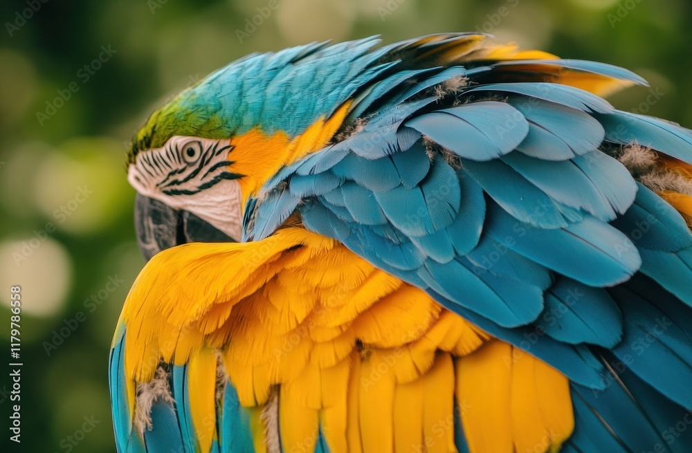 Obraz premium Blue-Gold Macaw Feathers