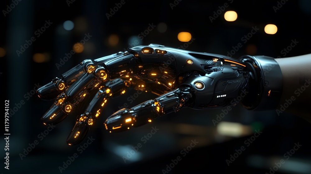 Naklejka premium A futuristic approach where AI and robotics are combined for human well-being