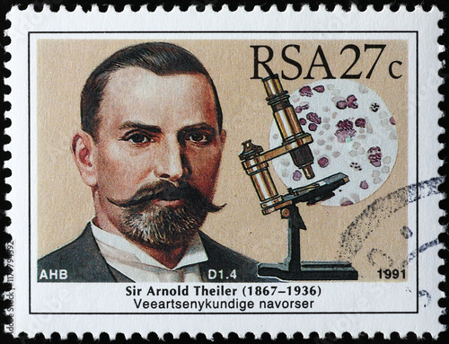 Veterinary researcher Arnold Theiler on postage stamp