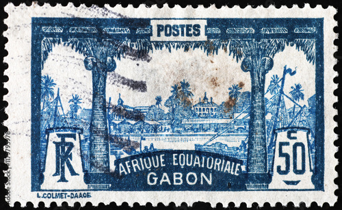 Beautiful vintage postage stamp from Gabon photo