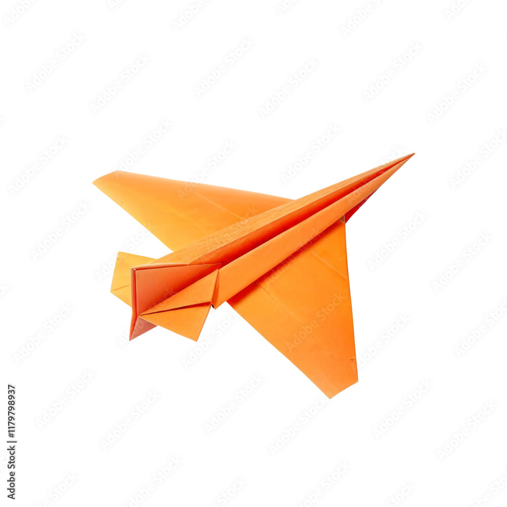 Fototapeta premium Orange Paper Airplane: Origami Flight 