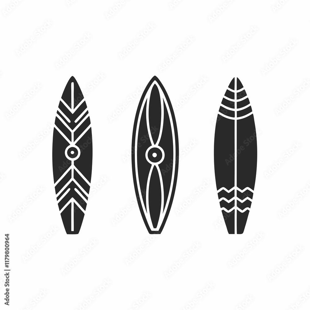 Minimalist Surfboard Vector Bundle for Summer Themes. Minimalist Surfboard Vector Bundle for Summer Themes.