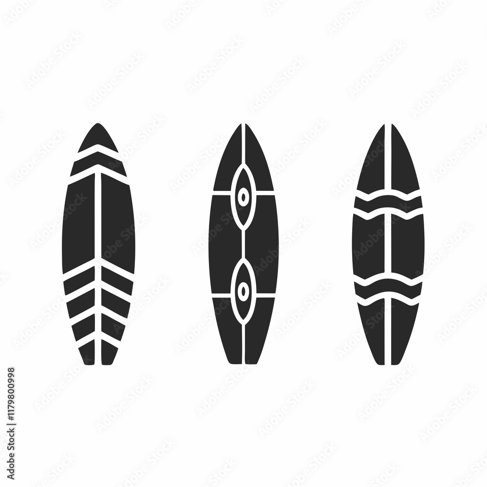 Minimalist Surfboard Vector Bundle for Summer Themes. Minimalist Surfboard Vector Bundle for Summer Themes.