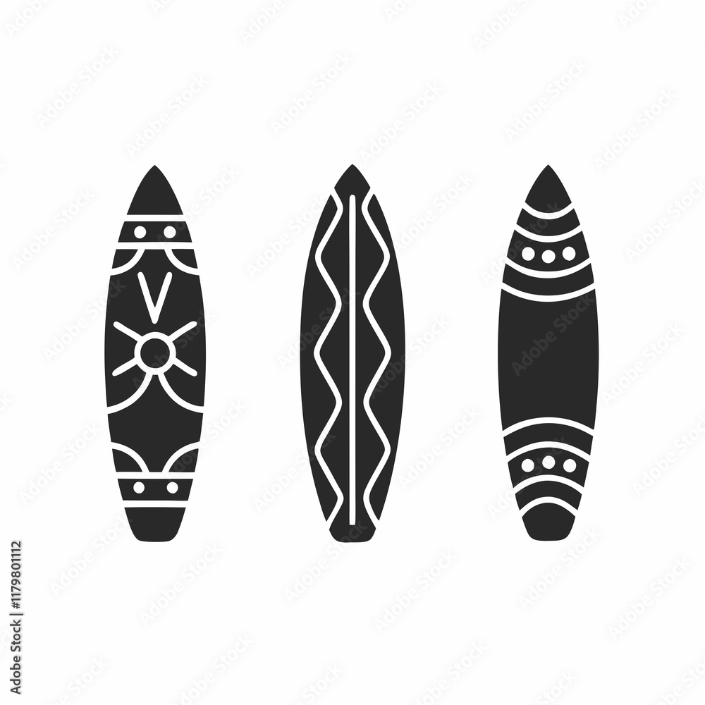 Minimalist Surfboard Vector Bundle for Summer Themes. Minimalist Surfboard Vector Bundle for Summer Themes.