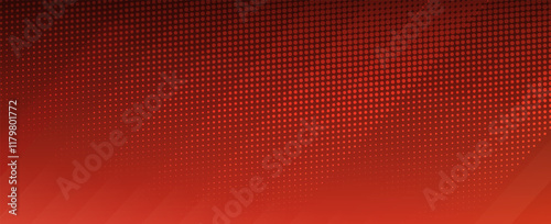 Abstract Red Halftone Background with Gradient Effect and Dotted Pattern Design