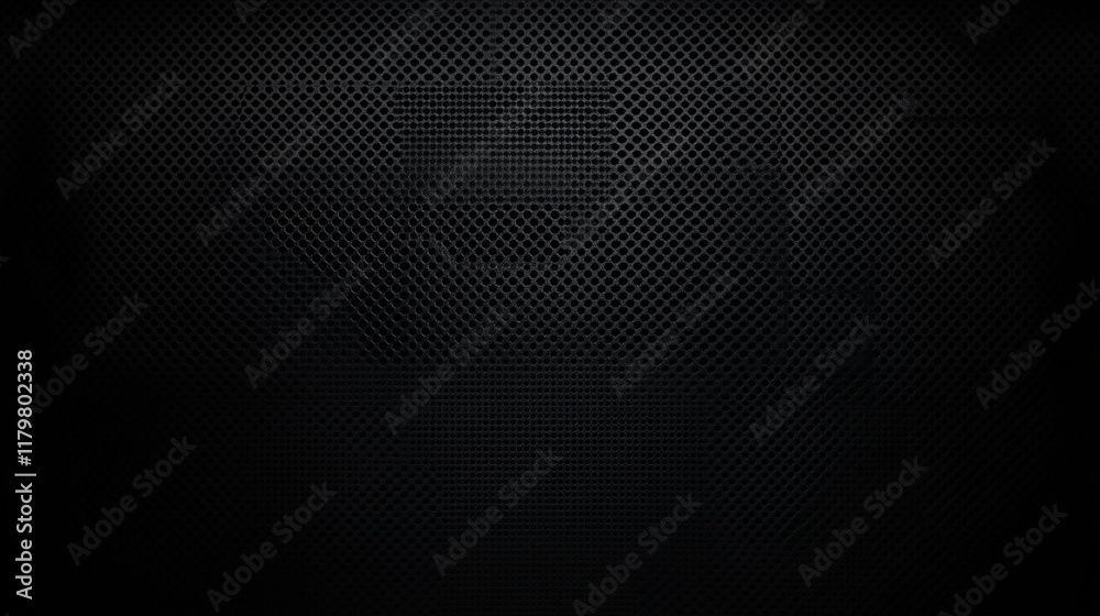 Obraz premium Metallic background with perforation of round holes. Dark metal hexagon mesh pattern background texture 