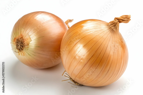 Wallpaper Mural Golden Onions on White Background - Essential Cooking Ingredient Torontodigital.ca