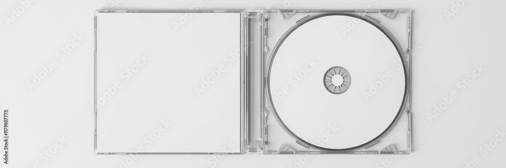 Empty CD case mockup, ready for design showcase, folder, digital