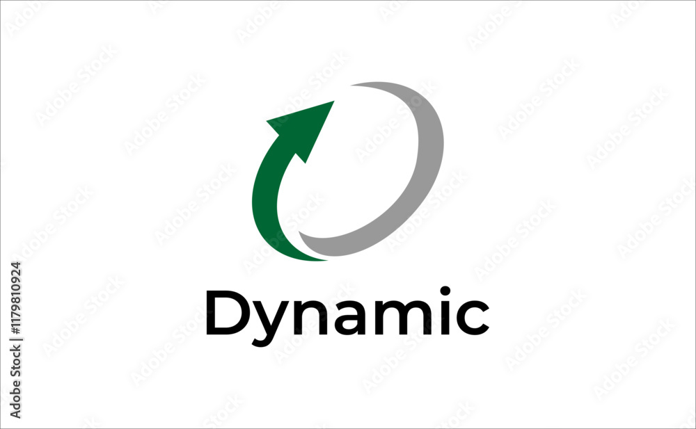 Obraz premium dynamic circle logo , grow arrow up logo vector, refresh circulation design