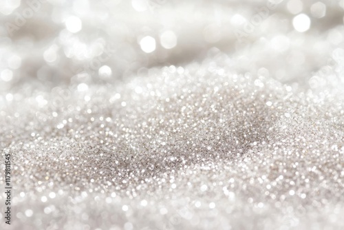 White Silver Gold Glitter Dust. Shiny Particles Festive. A combination of white, silver, and gold glitter dust to enhance any festive mood with a touch of elegance.