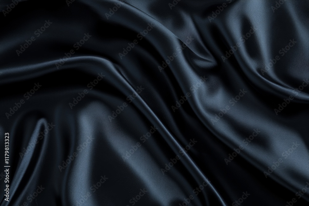 Luxurious Black Silk Fabric with Elegant Drapes and Soft Shimmering Texture, Perfect for Fashion, Home Decor, and Artistic Backgrounds Luxurious Black Silk Fabric with Elegant Drapes and Soft Shimmering Texture, Perfect for Fashion, Home Decor, and Artistic Backgrounds