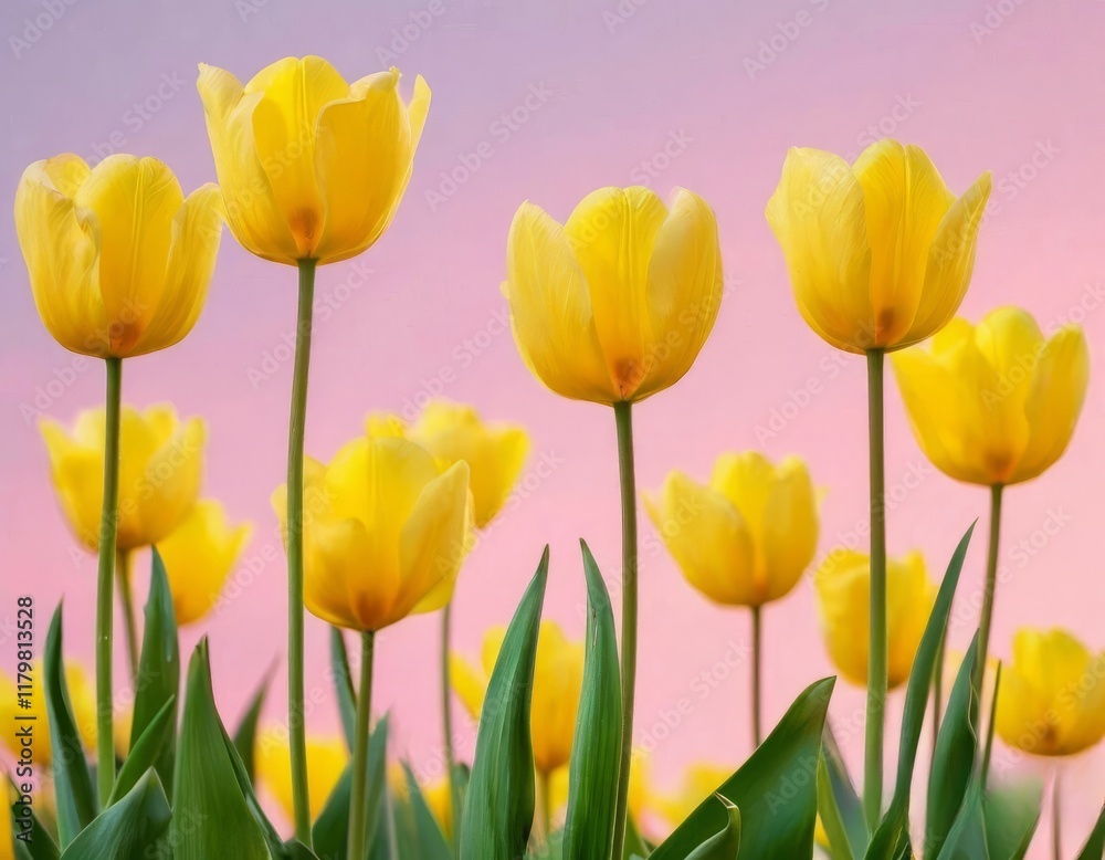 tulips on a warm abstract pink background