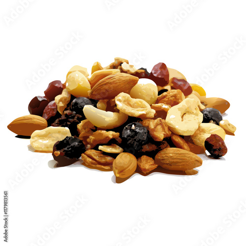 Different dried fruits vector illustration (5)