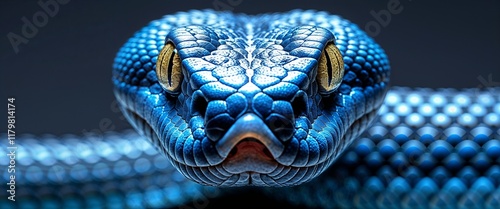 close up of the blue snake