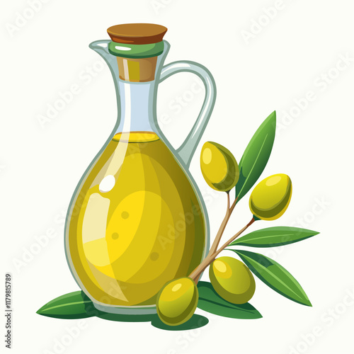 Simple olive oil isolated  vector illustration (3)