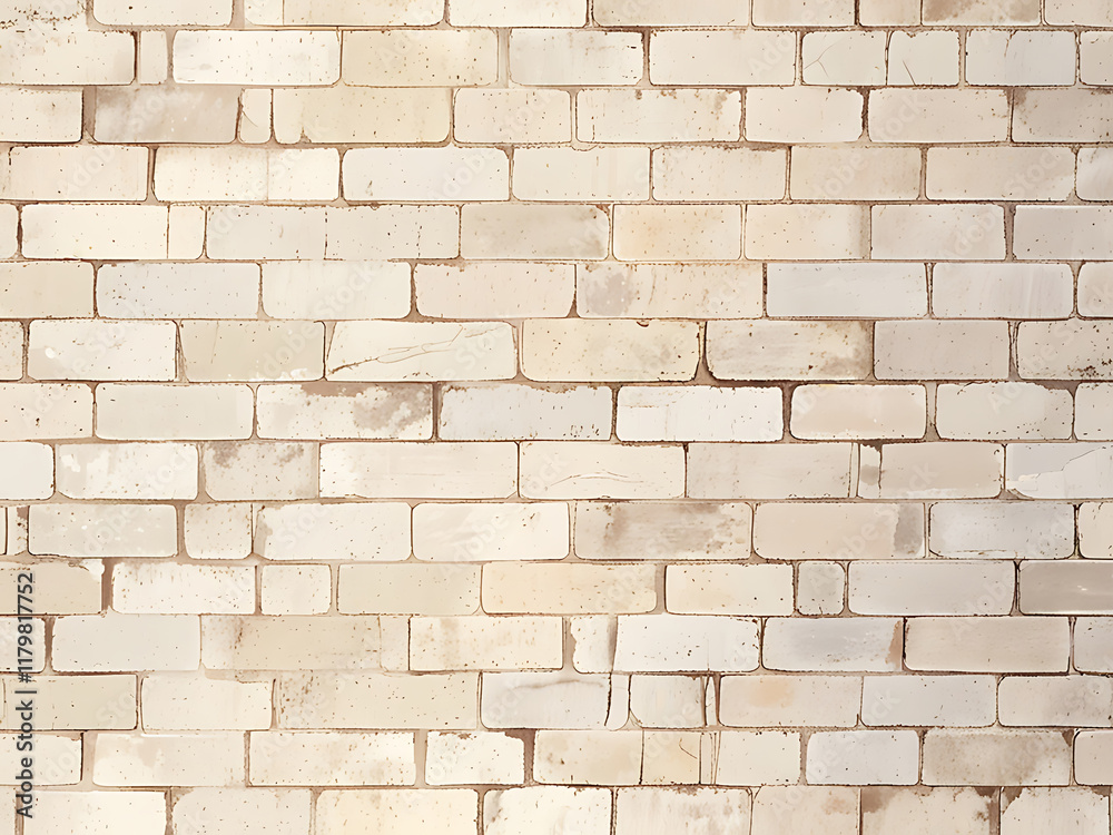 Obraz premium room with white brick building feature pattern vecto rectangle copy space white color block shape textured