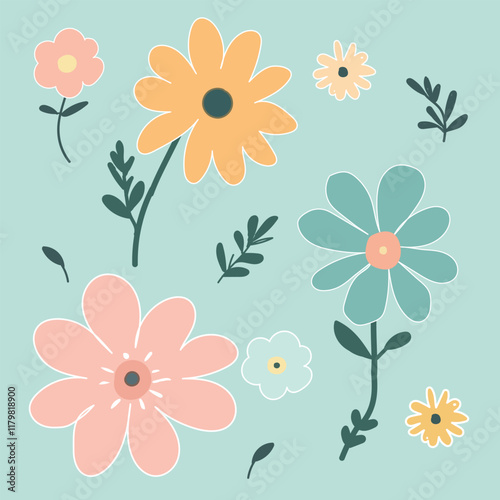 seamless background with flowers