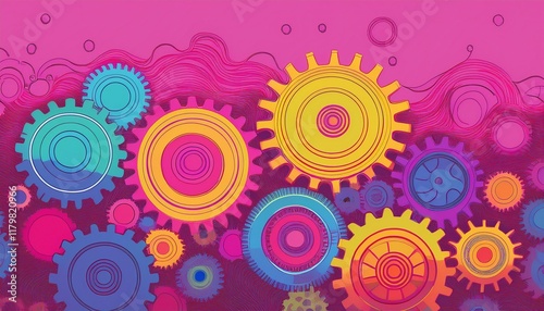 Colorful Gears Background