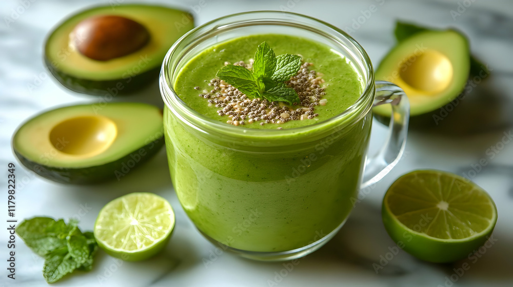 Refreshing Avocado Smoothie with Lime and Mint: A Vibrant and Healthy Green Drink Refreshing Avocado Smoothie with Lime and Mint: A Vibrant and Healthy Green Drink
