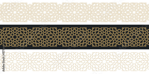 Seamless strokes pattern in authentic arabian style.