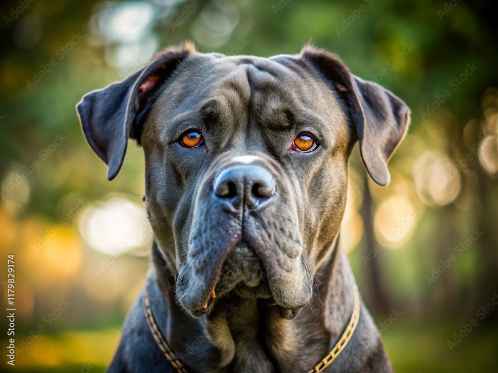 Majestic Cane Corso Dog Portrait: Candid Shot of a Powerful Breed Majestic Cane Corso Dog Portrait: Candid Shot of a Powerful Breed