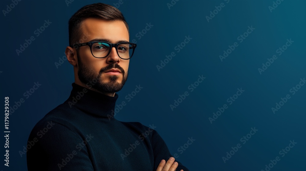 Professional Man in Stylish Dark Turtleneck Professional Man in Stylish Dark Turtleneck
