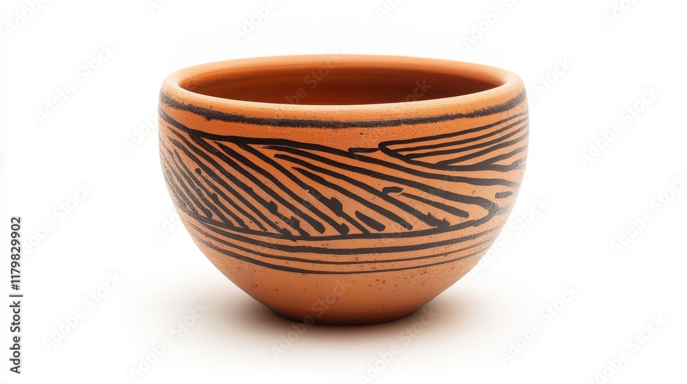 Artistic Clay Bowl with Unique Patterns and Colors