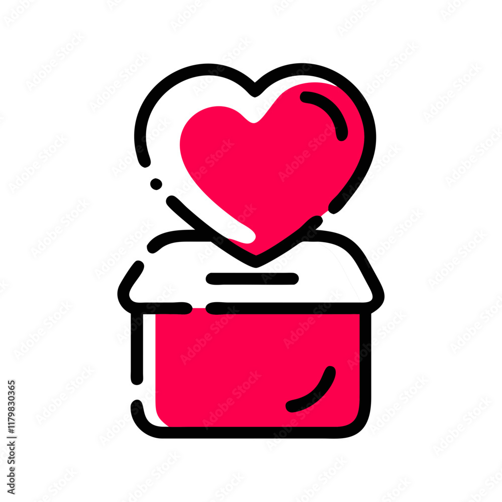Valentine's Day Charity, Heart-shaped donation box Valentine's Day Charity, Heart-shaped donation box