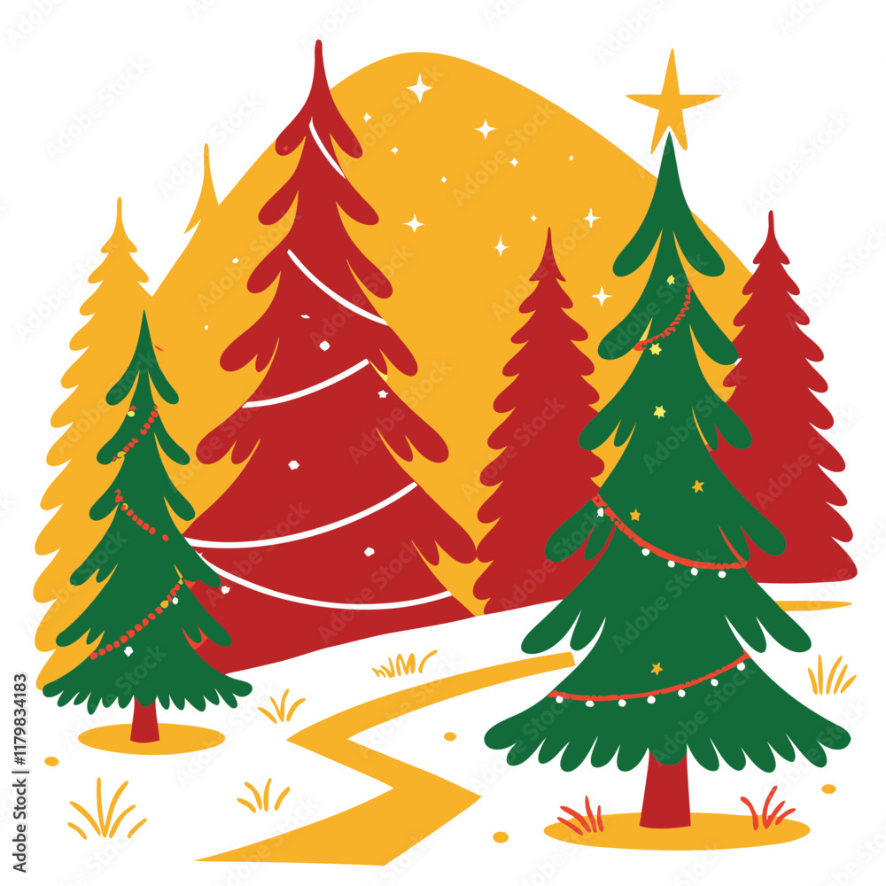Obraz premium christmas tree illustration