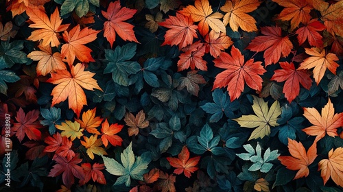 Autumn Web Banner Featuring Maple Leaves in Rich Fall Colors