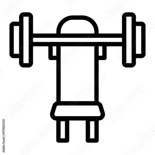 Barbell Vector Line Icon Design