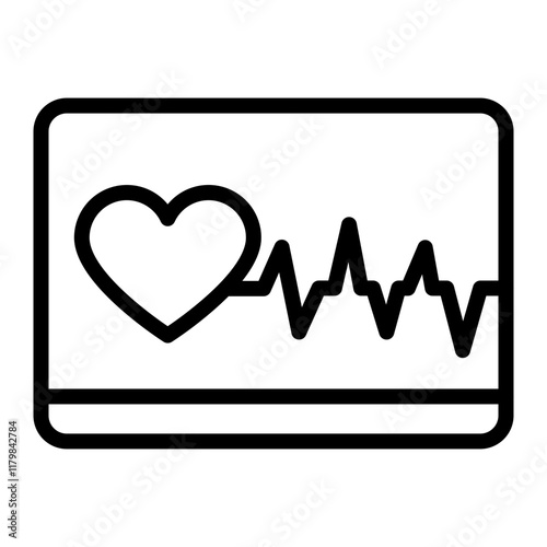 Heartbeat Vector Line Icon Design photo