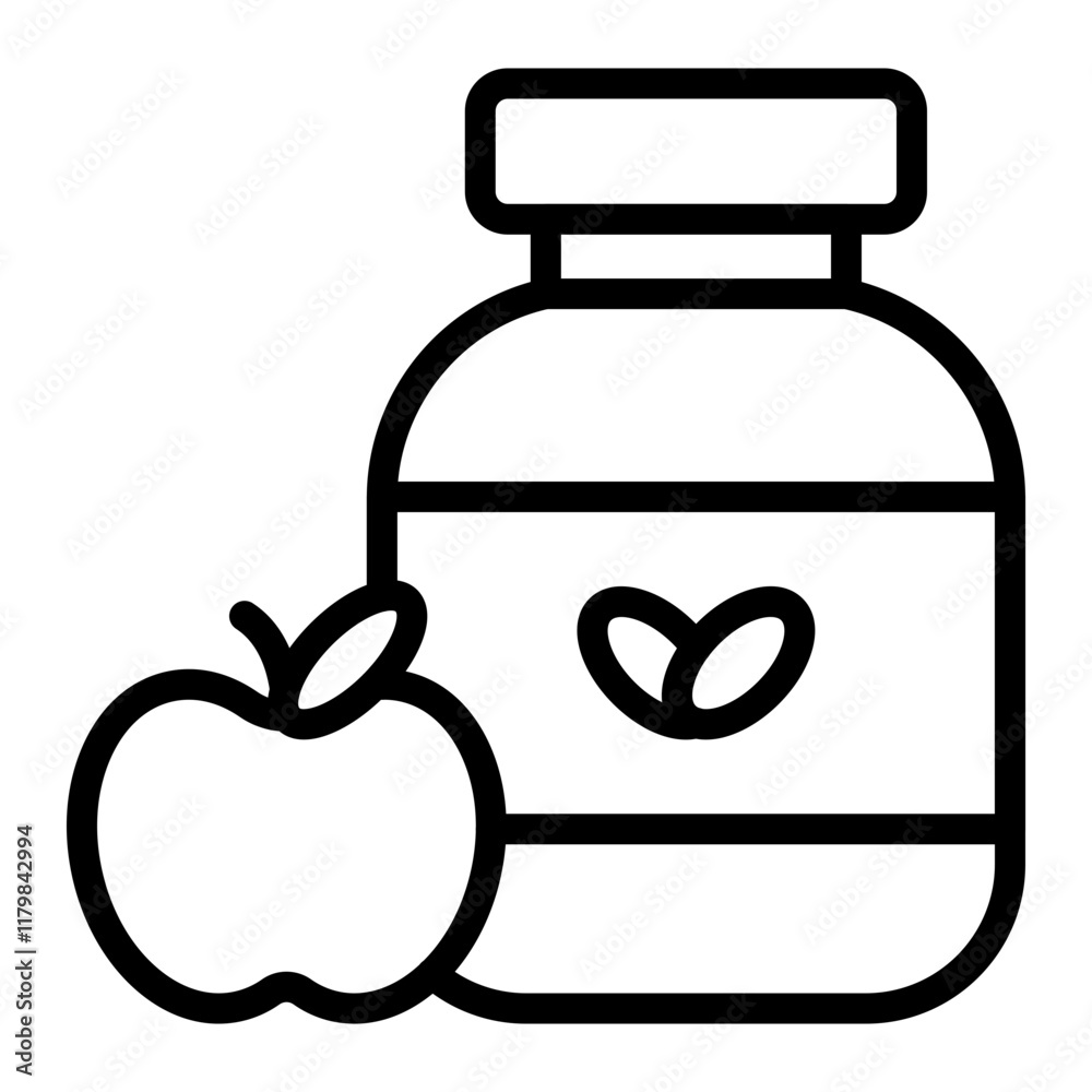 Vitamins & Supplements Vector Line Icon Design Vitamins & Supplements Vector Line Icon Design
