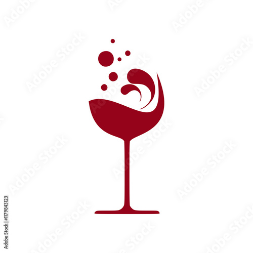 Wine glass icon isolated on white background.
