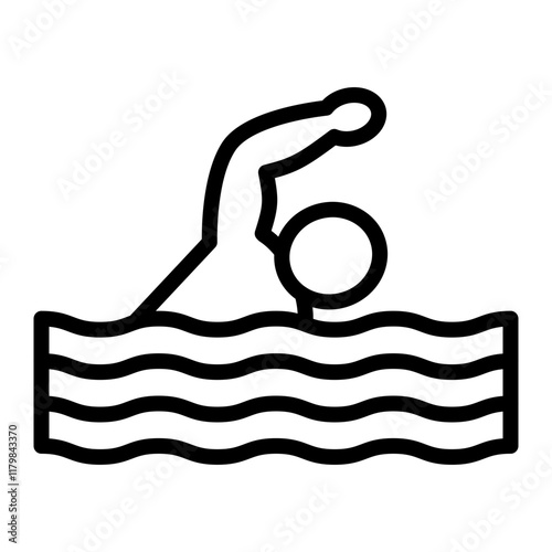 Swimming Vector Line Icon Design photo