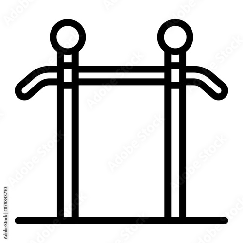 PullUp Bar Vector Line Icon Design