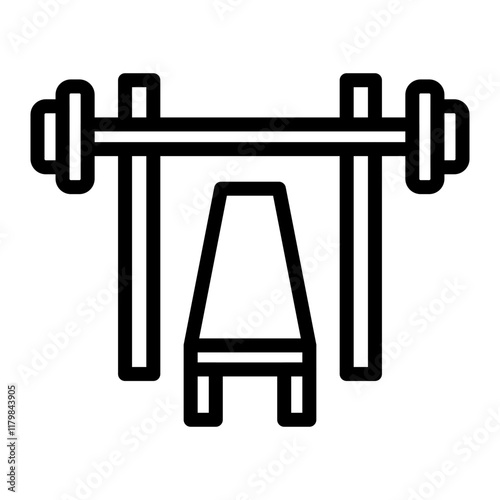 Bench Press Vector Line Icon Design