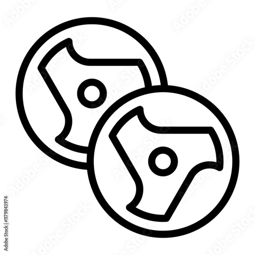 Weight Plates Vector Line Icon Design photo