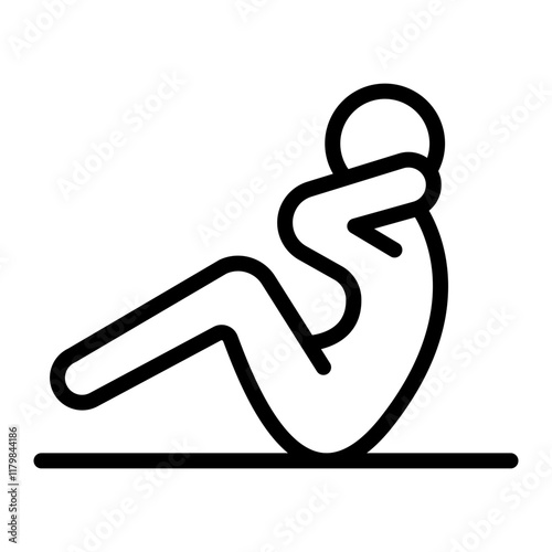 Crunches Vector Line Icon Design