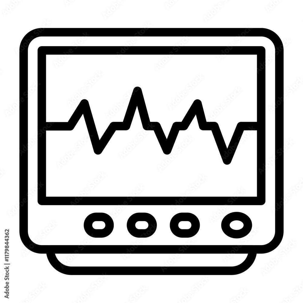 Heart Rate Monitor Vector Line Icon Design Heart Rate Monitor Vector Line Icon Design