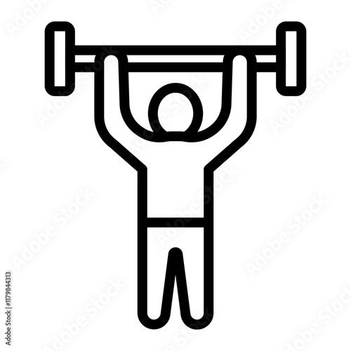 Shoulder Press Vector Line Icon Design photo