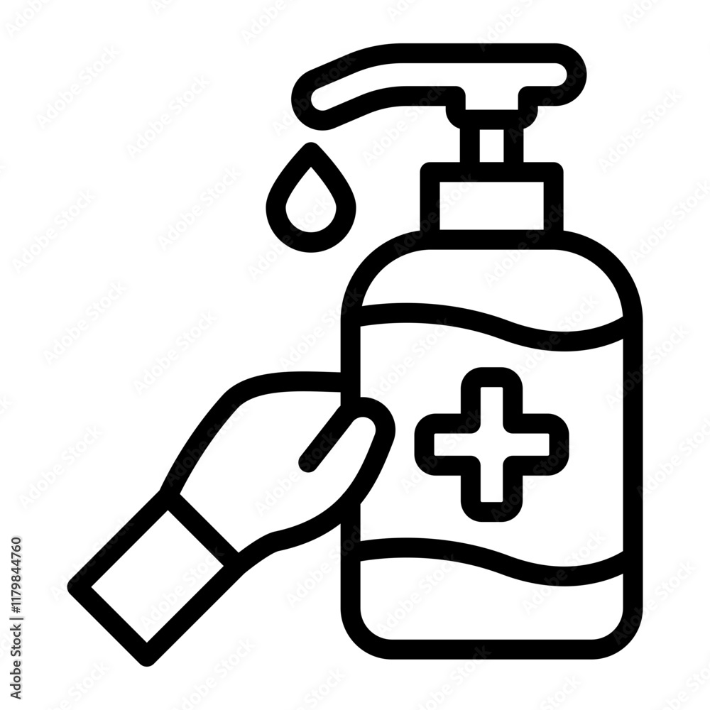Hand Sanitizer Vector Line Icon Design Hand Sanitizer Vector Line Icon Design