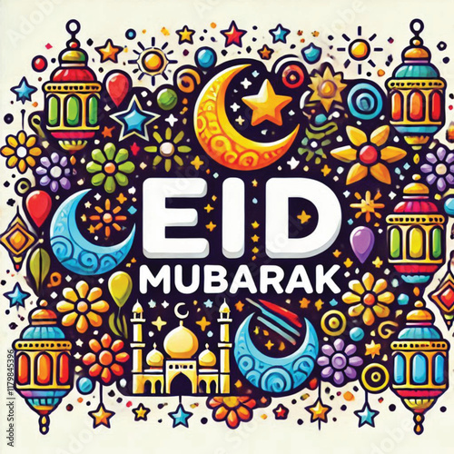 vector eid mubarak, muslim holiday