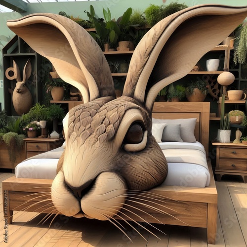 Hare Headboard A headboard for a bed designed to look like a lar photo