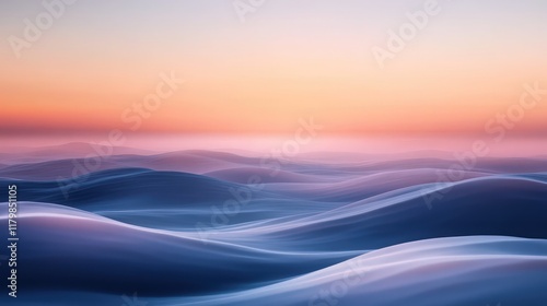 Abstract Waves at Dusk with Soft Gradient Sky Above