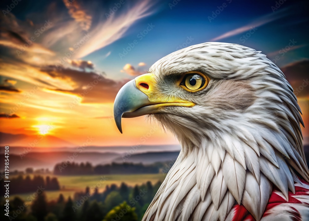 Fototapeta premium Majestic Polish Eagle Symbol: High-Resolution Stock Photo