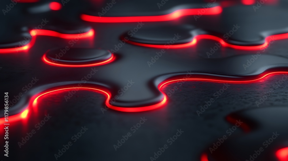 Abstract Dark Surface with Red Neon Lines Abstract Dark Surface with Red Neon Lines