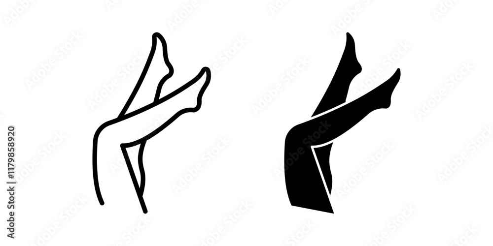 Woman legs set. Symbol isolated white background. vector illustration. color editable. Woman legs set. Symbol isolated white background. vector illustration. color editable.