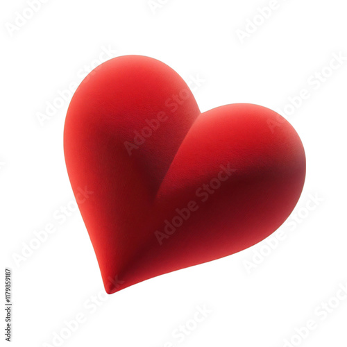 3D Red Heart for Valentine's Day Isolated on White Background, Symbolizing Love and Affection

 photo